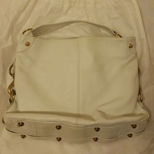 Rebecca Minkoff white pebbled leather handbag